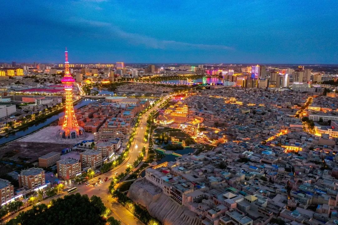 Кашгарын эртний хотын шөнийн үзэмж