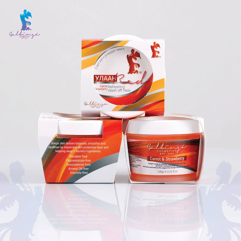 Лууван, үзээлзгэнэ хоёр төрлийн охь агуулсан сэргээгч, угаадаг улаан маск